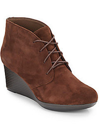 Clarks Crystal Peri Suede Wedge Ankle Boots