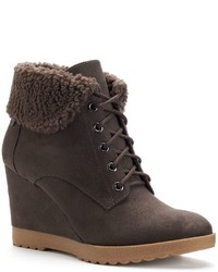 Dana Buchman Lace Up Wedge Ankle Booties