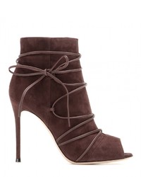 Gianvito Rossi Suede Open Toe Ankle Boots