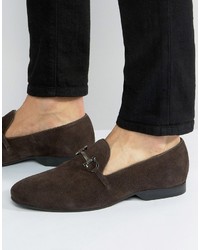 Frank Wright Bar Loafers Brown Suede