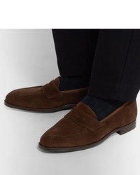 George Cleverley Bradley Suede Penny Loafers