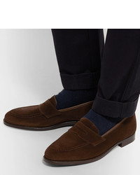 George Cleverley Bradley Suede Penny Loafers
