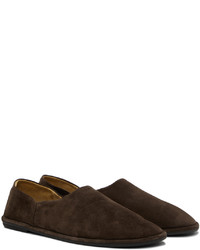 The Row Brown Suede Canal Loafers