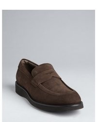 Tod's Brown Suede Foam Mid Sole Penny Loafers