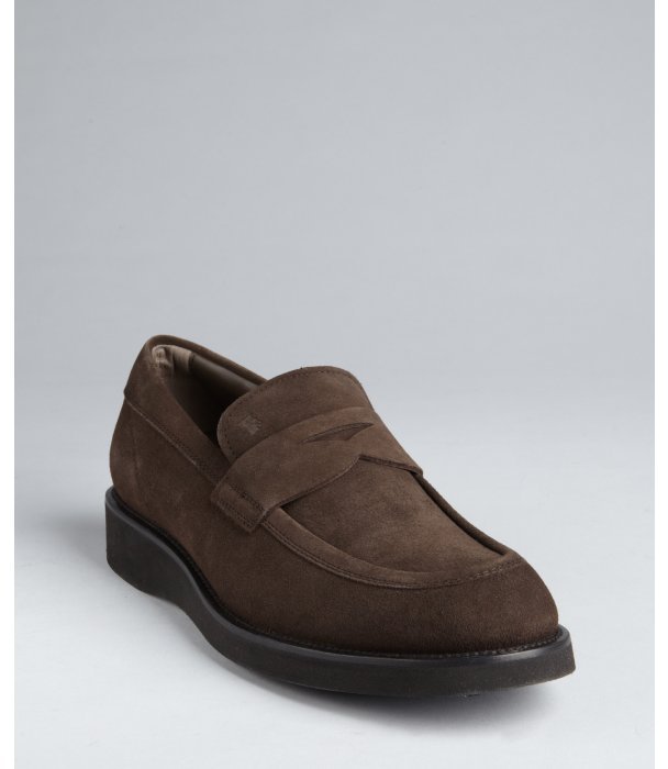 tod's suede penny loafers