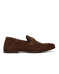 Gucci Brown Suede Horsebit Loafers