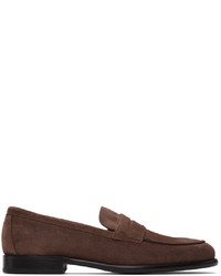 Officine Generale Brown Suede Mika Penny Loafers