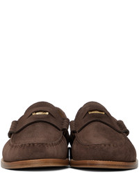Rhude Brown Suede Penny Loafers