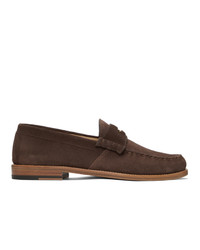 Rhude Brown Suede Penny Loafers