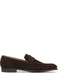 George Cleverley Suede Penny Loafers