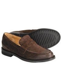 H.S. Trask Gibson Falls Loafer Shoes Leather Dark Brown Suede