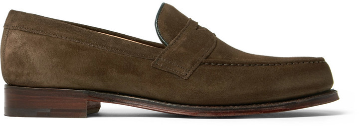 Cheaney Hudson Suede Penny Loafers, $575 | MR PORTER | Lookastic