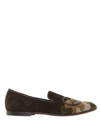 Peace Patch Camouflage Suede Loafers