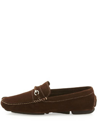 Bruno Magli Pogia Suede Bit Driver Dark Brown 265 Last Call by