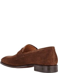 Barneys New York Suede Apron Toe Loafers