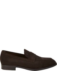 Tod's Suede Apron Toe Penny Loafers