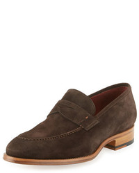 Magnanni Suede Penny Loafer Brown