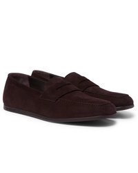 J.M. Weston Suede Penny Loafers