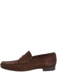 Prada Suede Semi Pointed Toe Loafers