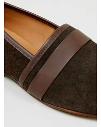 Topman Brown Suede Loafers