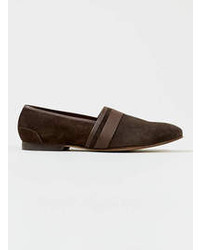 Topman Brown Suede Loafers