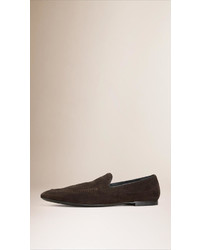 Burberry Whole Cut Suede Loafers