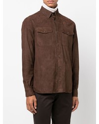 Ajmone Fitted Suede Shirt