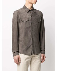 Salvatore Santoro Flap Pocket Leather Shirt