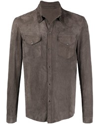 Salvatore Santoro Flap Pocket Leather Shirt