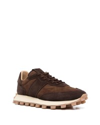 Tod's Panelled Lace Up Suede Sneakers
