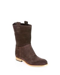 Alberto Fermani Umbria Suede Slouchy Mid Calf Boots Brown