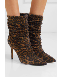 Gianvito Rossi Cecile 85 Leopard Print Suede Ankle Boots