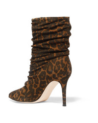 Gianvito Rossi Cecile 85 Leopard Print Suede Ankle Boots