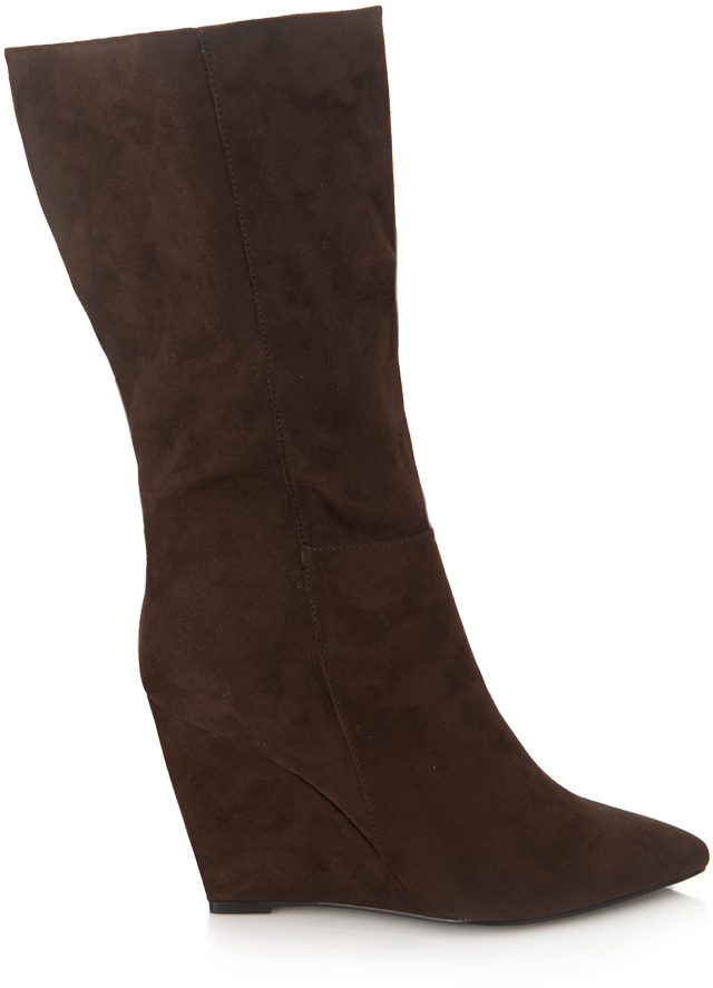 Forever 21 Faux Suede Wedge Boots, $37 | Forever 21 | Lookastic