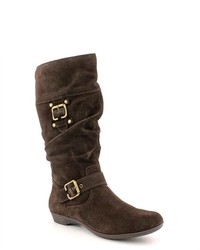 White Mountain Loveable Brown Suede Fashion Mid Calf Boots
