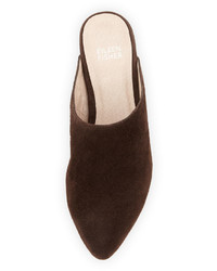 Eileen Fisher Blog Suede Pointed Toe Mule Chocolate