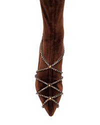 Sonia Rykiel Rhinestone Chain Thigh Boots
