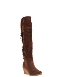 Riverberry Sensi Over The Knee Microsuede Boots Brown Size 55