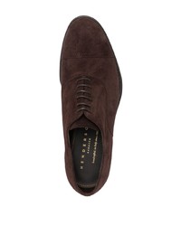 Henderson Baracco Almond Toe Suede Oxford Shoes