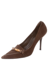 Gucci Suede Pointed Toe Pumps