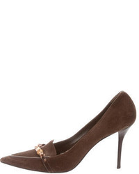 Gucci Suede Pointed Toe Pumps