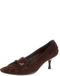 Tod's Suede Round Toe Pumps