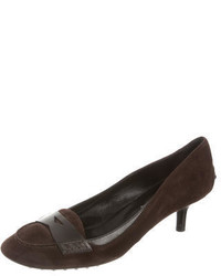 Tod's Suede Round Toe Pumps