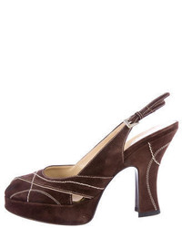 Prada Suede Slingback Pumps