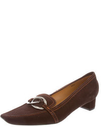 Tod's Suede Square Toe Pumps