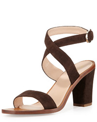 Sergio Rossi Strappy Suede Sandal Brown