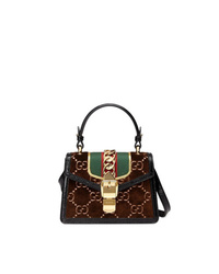 Gucci Brown Sylvie Gg Velvet Mini Bag