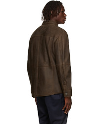 Brunello Cucinelli Brown Shearling Shirt Style Jacket