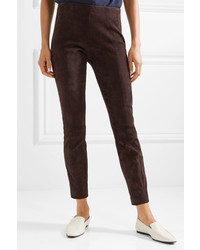 The Row Cosso Stretch Suede Skinny Pants