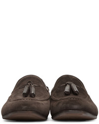 H By Hudson Brown Suede Pierre Loafers